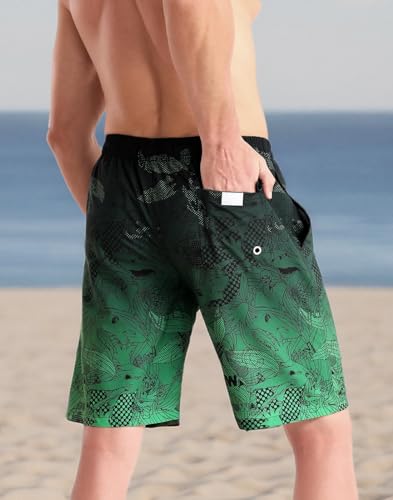 Image of APTRO Men's Long Swim Trunks with Mesh Lining Beach Bathing Suits Board Shorts Swimwear with Pockets and No Mesh