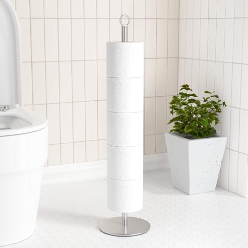 Toilettenpapierhalter Ständer, Toilettenpapierständer mit Reservefunktion, Toilettenpapierständer aus Edelstahl zur Aufbewahrung von Ersatzrollen im Badezimmer und auf der Toilette, fasst 5–6 Rollen