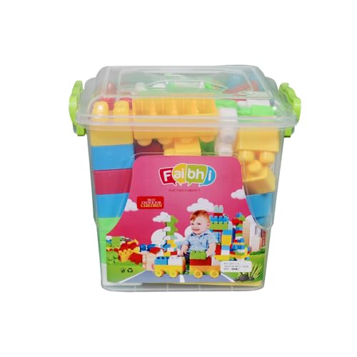 Image of Mega Building Blocks Toy Set with Storage Container, 85 Pcs, Kids 3+ Yrs