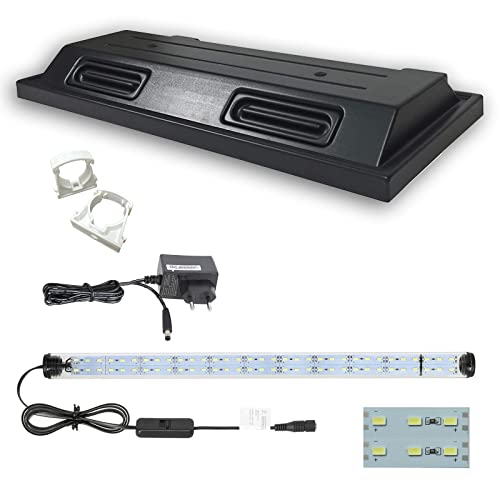 Aquarium Terrarium Abdeckung 80x35cm 1x LED Tube doppelt Lampe Beleuchtung Deckel