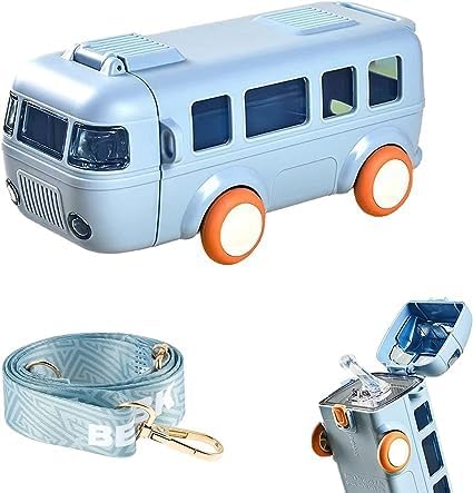 Urban Festivities Water Bottle For Kids, Bus Shape Car Water Bottle with Straw For Kids, Portable Kid Water Cup with Shoulder Strap, Cute Car Water Bottles with Movable Wheels, Leakproof (B0DC4DSKCC) Amazon Price History, Amazon Price Tracker