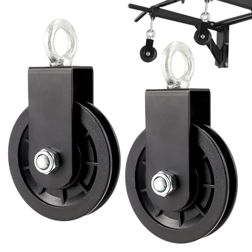 Juego de ruedas de polea de gimnasia, acero resistente, equipo de fitness de cable liso, sistema de cojinete de carga de dos piezas, juego de polea de gimnasia para el hogar, bloque de lev