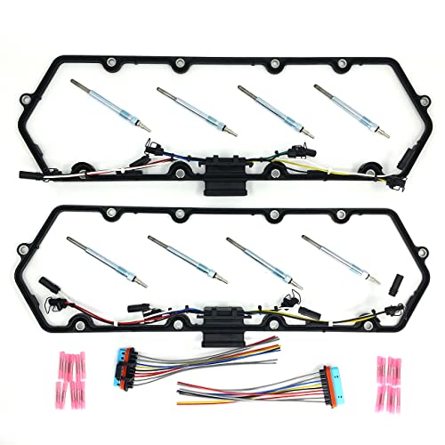 Image of Partsflow Valve Cover Gasket Set with Glow Plugs for Ford E250 for Ford E350 for Ford Excursion for Ford F250 Super Duty for Ford F350 Super Duty V8 7.3L Diesel OE#615-201