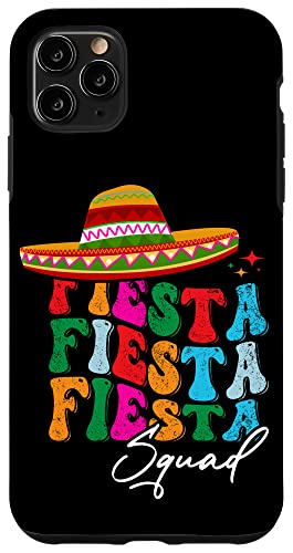 Carcasa para iPhone 11 Pro Max Retro Groovy Fiesta Squad del Cinco de Mayo a juego familiar