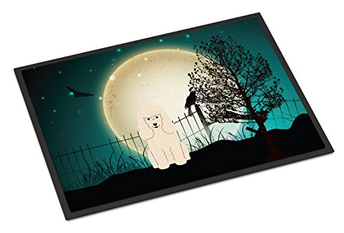 Caroline S Treasures Bb2260mat Halloween Scary Caniche Tapis Intérieur ou extérieur Blanc, 45,7 x 68,6 cm, Multicolore