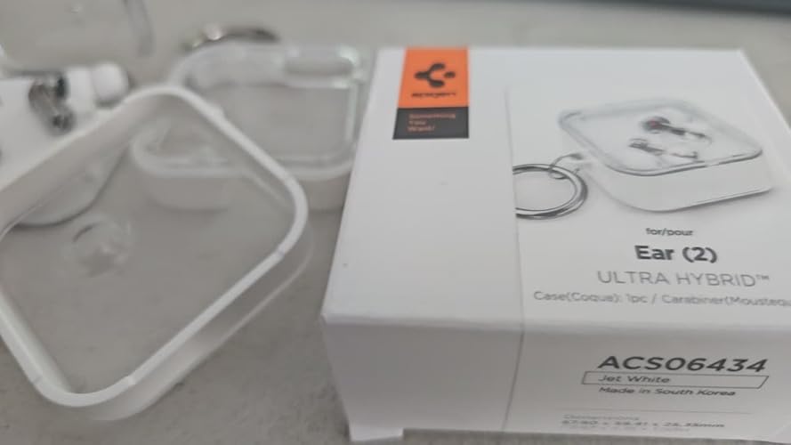 Nothing Ear ホワイトと Spigen のケースセット Amazon.co.jp: Spigen Nothing Ear (2) ケース クリア カラビナ