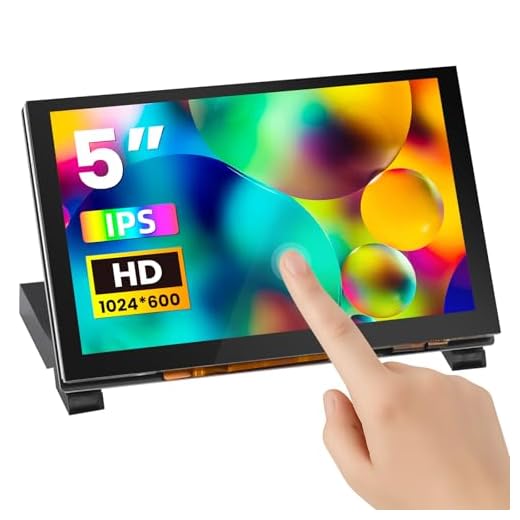 ELECROW Touch screen HD da 5 pollici, schermo IPS 1024 x 600 compatibile con Raspberry Pi/BB Black, ecc