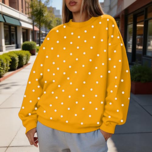 Polka Dot Sweatshirts for Women Fleece Oversized Comfortable Pullover - image 2