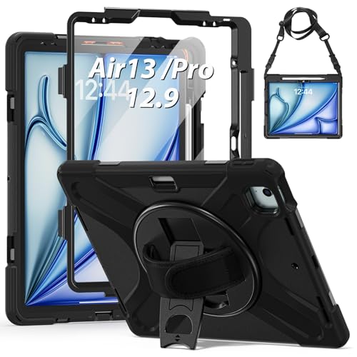 Étui Armure iPad Pro 12.9 Robuste avec Support Rotatif et Dragonne