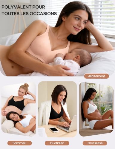 Bresdk Soutien Gorge Allaitement Grande Taille sans Armature – vue 5