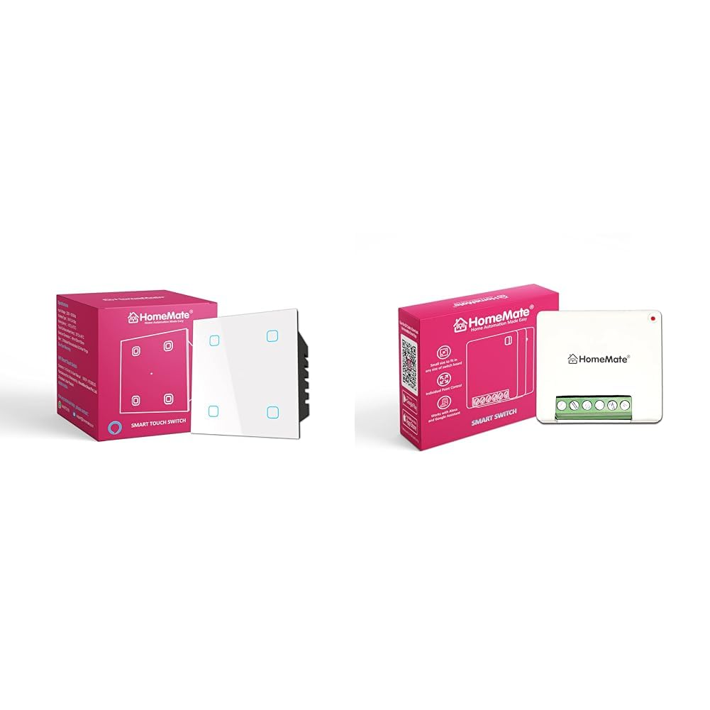 HomeMate Wi-Fi Smart 4 Gang Touch Switch (White, Pack of 1) | No Hub Required | Works with Amazon Al-image-25