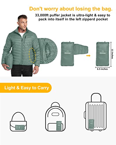 Image of 33,000ft Men's Puffer Jacket Lightweight Packable Insulated Winter Coat