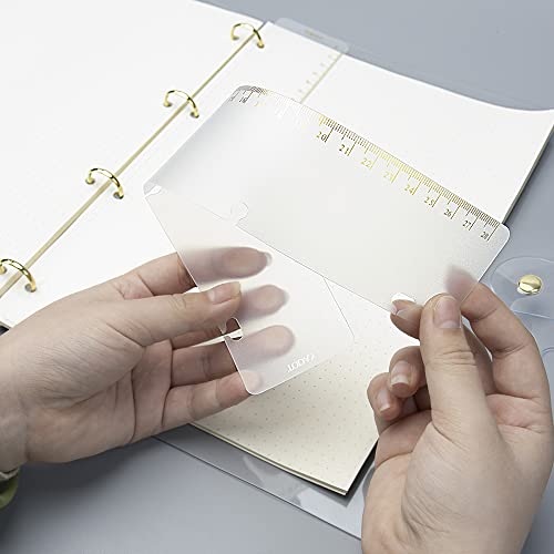 10Pcs A4 Binder Dividers Ruler Gold Stamping 28Cm Scale 4 Holes Gilding Pp Bookmark Ruler For Loose Leaf 4 Rings Binder Notebook Accessories Planner Snap In Bookmark Divider Measuring Rulers Set #TOP2