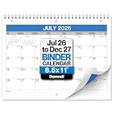 Dunwell 2026-2027 Calendar for 3 Ring Binder - 8.5x11, Jul. 2026 to Dec. 2027, 18 Months Desk Calendar with Premium Paper, 3-Hole Calendar for Office, School, 8.5" x 11" Planner Hanging on Wall