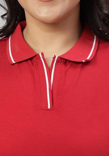 Image of Wear Your Opinion Women's Plus Size Tipped Collar Neck Polo Tshirt