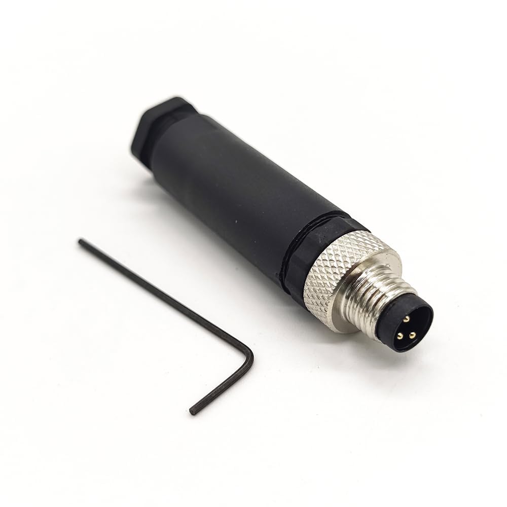 5 Stück M8 3 poliger Stecker, 8 mm Sensorkabelstecker Gewindesicherung M8 Aviation Stecker Rundsteckverbinder IP67 Wasserdicht Industrieller Rundstecker für den Außenbereich