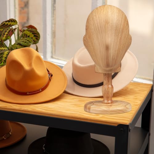 Soporte de madera para pelucas que mantiene la forma natural de sus tocados 5