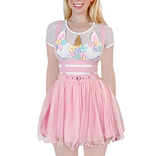 Littleforbig Mesh Overall Skirt Romper - Heartbreaker Jumper Skirt2