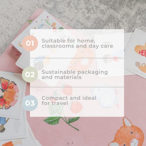 Mindful And Co Kids Printed Lightweight Children's Yoga Mat, 100% Recycled Rubber With Non-Slip Suede For Toddler Preschool & Elementary, Pink Sweet #TOP6