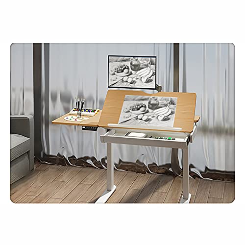 Mesas de dibujo, mesa elevadora eléctrica inclinable, mesa de trabajo para estudio de arte, dibujo (natural, 120 x 60 cm) - imagen 2