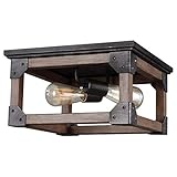 Sea Gull Lighting 7513302-846 Dunning Two Flush Mount Ceiling Light Fixture, Stardust/Cerused Oak Finish