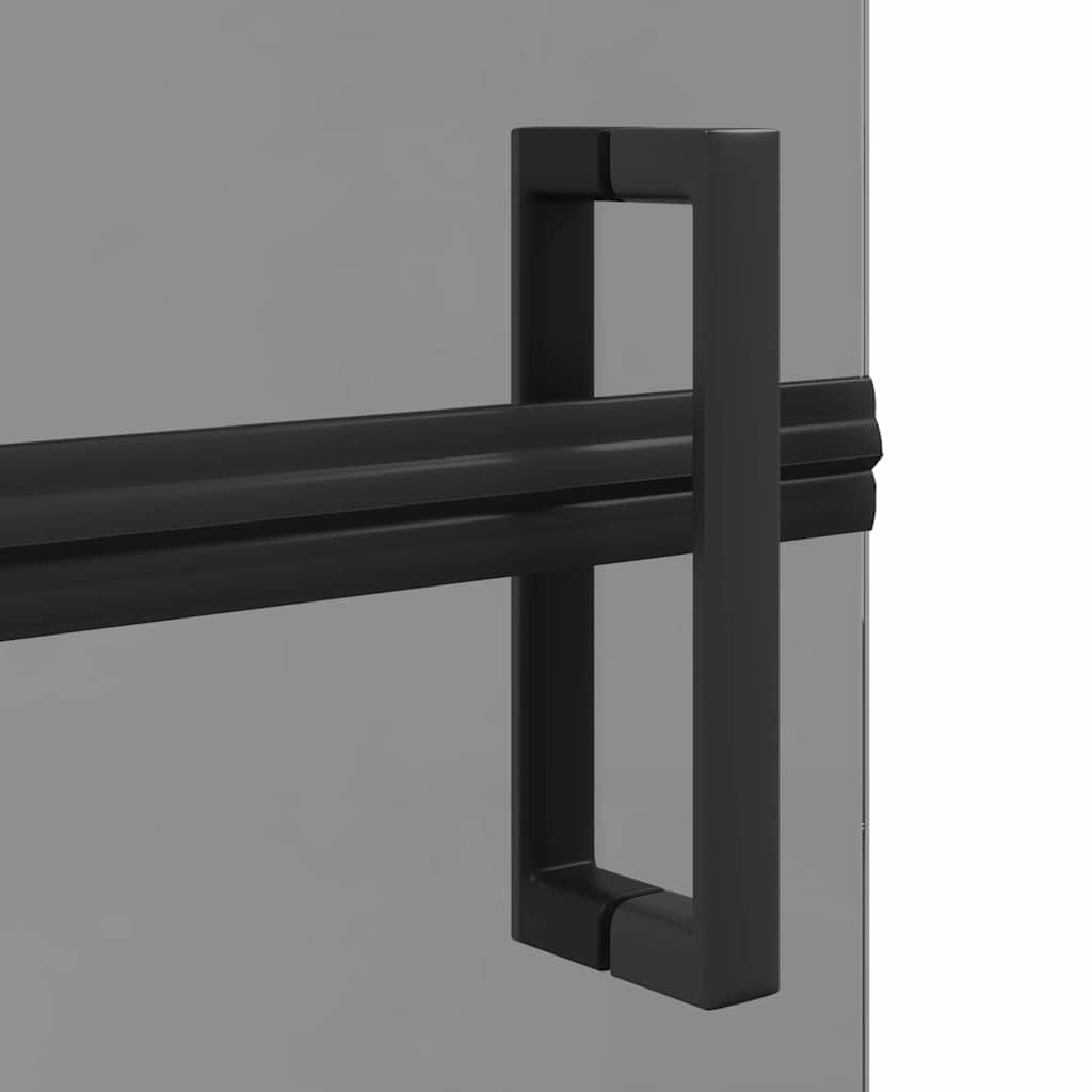 Parete doccia Walk-In nera, 70 x 6,5 x 190 cm, box doccia pieghevole in alluminio e vetro di sicurezza, design salvaspazio per bagni moderni