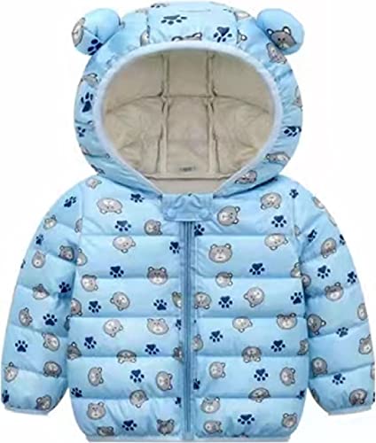 Cromoncent Boys Girls Warm Lightweight Puffer Bear Ears Hooded Down Jacket