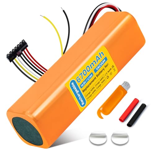 6700mAh/14.8 V Litio Batería de Repuesto para Cecotec Conga 5090 5490 6090 6490 7090 IA, Bateria Alta Capacidad Larga duración, facilitar el reemplazo