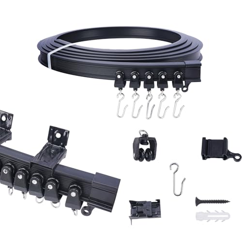 FOGAWA 3m Vorhangschiene wandmontage mit 24 S Haken,...