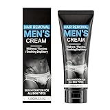 Mens Hair Removal Cream, Intimate Private Hair Removal Cream for Men Genitals & Pubic Remover for Smooth Skin, Gentle Depilatory Cream, Sensitive Formula Suitable for All Skin Types, 120g