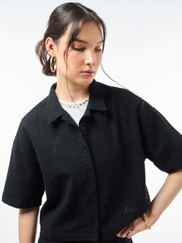Image of Bewakoof Women's Cotton Solid Loose Fit Modern Co-Ordinates