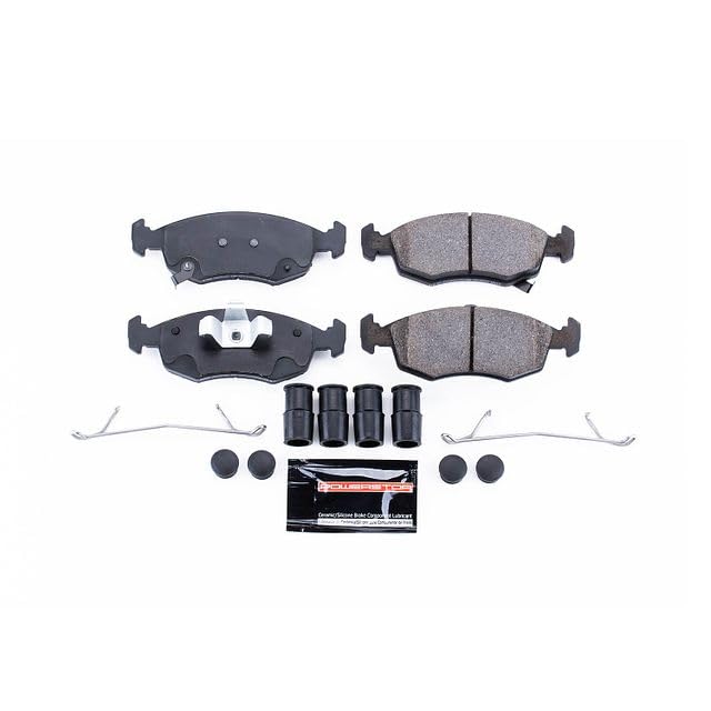 Image of PowerStop Front Brake Pads for Fiat 500 2012-19 - Z23 Carbon-Fiber Ceramic Brake Pads with Installation Hardware, Z23-1568