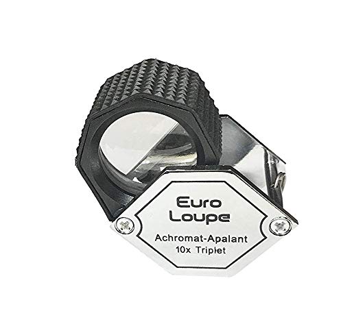 EuroTech EuroTech Euro Loupe 10x Hex Hasting Triplet Loupe with Rubber Grip 21mm Chrome with Lanyard