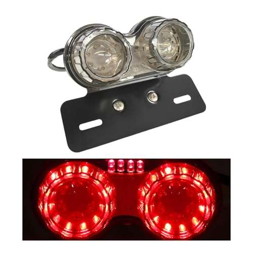 Image of Wevdn 40-LED 40W Motorcycle Tail Light, Integrated Running 40 LED Brake Stop Light with License Plate Bracket, Turn Signal Lamp Tail Light for Motorcycle Street Bike Cruiser (Black)