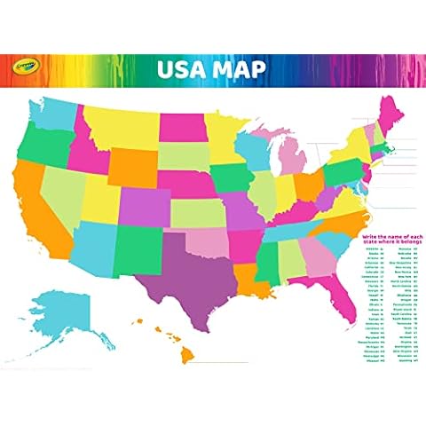 The Peel People, Dry Erase USA Map - Whiteboard for Home, School Classrooms, or Office Use, Great for Teachers and Kids, Large Size, White Cover