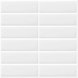 Baldosa Pared DEWOO 10-Piezas Blanco Vinilos Cocina Azulejos Adhesivos Pegatinas de Baldosas Pared Blanco para la Cocina y Baños (30.5 x 30.5cm)