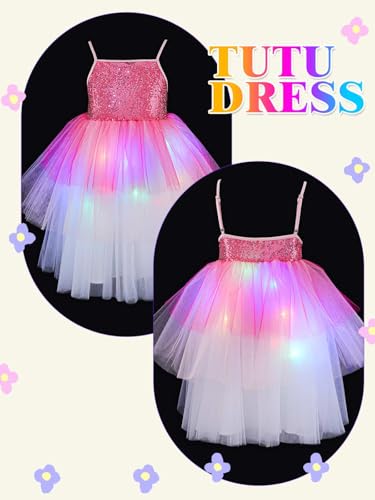 EVILD Light up Sequin Tutu Dress Pink Glow Party Dresses2