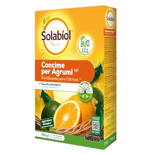 Solabiol Concime Biologico Granulare Agrumi con Tecnologia Natural Booster per favorire lo sviluppo dell’apparato radicale e avere fino al 50% di raccolto in più. 750g