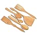 Produktbild Creative Home Küchenutensilien-Set aus Holz | 6 Stück | Kirschbaumholz Natur | Bis zu 32 cm lang | Hochwertiges Kochzubehör | Umweltfreundlich und biologisch abbaubar