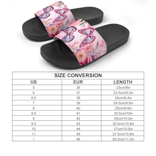 Butterfly And Flowers House Sandals Non-Slip Bathroom Slippers Beach Summer Shoes for Men Women2