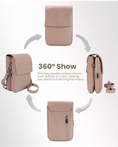 Image of befen Genuine Leather Crossbody Bags for Women, Cell Phone Cross body Purse Bag with RFID Blocking Card Slots