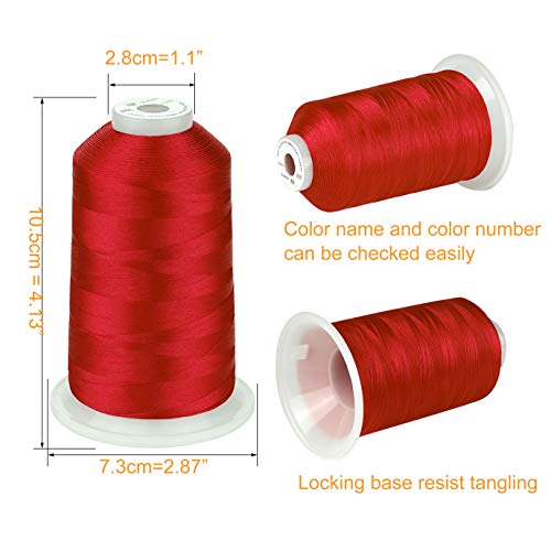 Simthread 3C5500-BLKWHTRED 33 Selections - Various Assorted Color Packs Of Polyester Embroidery Machine Thread Huge Spool 5500Y For All Purpose Sewing Embroidery Machines thumb #4