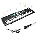 Achort Clavier de Piano Enfants, 61 Touches Multi-Function Clavier électronique de Piano avec Microphone, Portable Musique Clavier Électronique Chargable Piano Electrique pour Garçon Filles