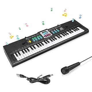 Achort Clavier de Piano Enfants, 61 Touches Multi-Function Clavier électronique de Piano avec Microphone, Portable… - Les Beatles, Paul McCartney, John Lennon, RIngo Starr, George Harrison