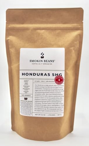 Smokin Beans Honduras Washed Arabica Unroasted Green Coffee Beans 2-Lb, 1ct