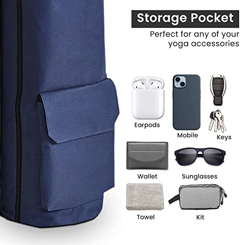 TJC Portable Yoga Mat Bag with Adjustable Shoulder Strap and Storage Pockets Yoga Mat Carry Luggage Pliates Gym Exercise Mat Bag Durable Lightweight Washable Travel Size 70x20x1 Cm - Image 6