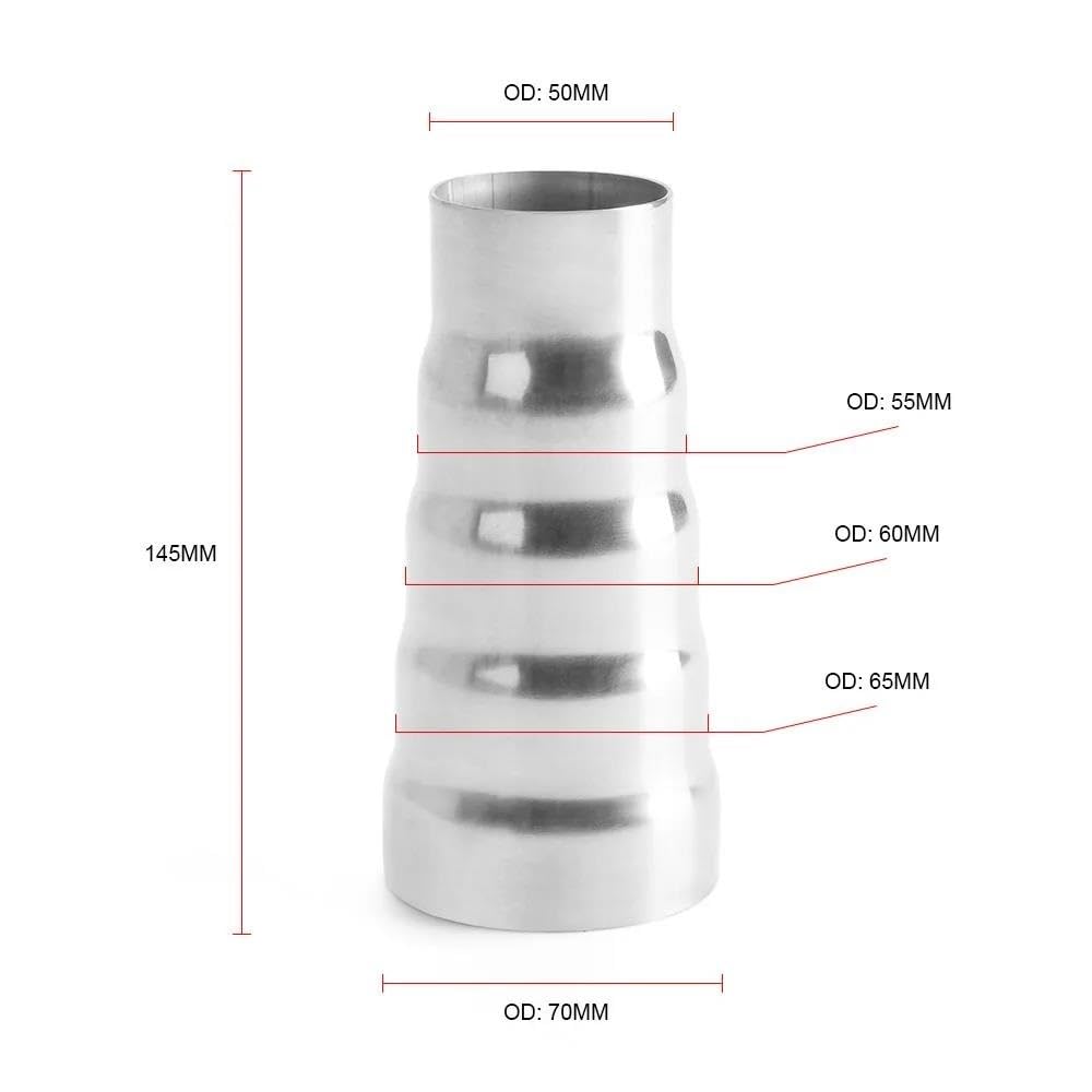 Adattatore Riduttore Universale A 5 Stadi Per Tubi Di Scarico In Acciaio Inox Connettore A Cono