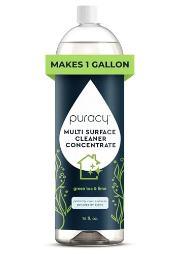 Puracy All Purpose Cleaner Concentrate – Plant-Powered Multi-Surface Cleaner - Surface Cleaner Solution As Seen on TikTok (Green Tea + Lime, 16 fl oz, 1 Pack)