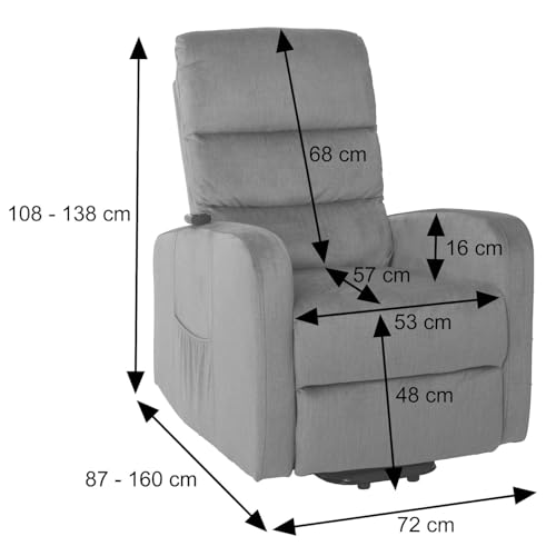Fernsehsessel HWC-K62, Sessel Relaxsessel TV-Sessel, Liegefunktion Aufstehhilfe elektrisch, Metall Chenille - Bordeaux – Bild 3