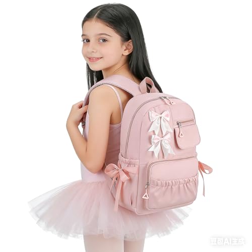 Image of Kids School Backpack for Girls Cute Kawaii Bookbag with Bows for Kindergarten Elementary